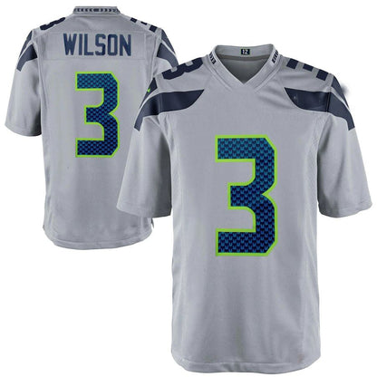 S.Seahawks #3 Russell Wilson Gray Alternate Game Jersey Stitched American Football Jerseys - Main View