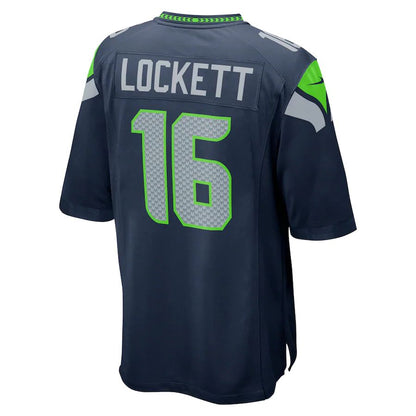 S.Seahawks #16 Tyler Lockett College Navy Game Team Jersey Stitched American Football Jerseys - Main View