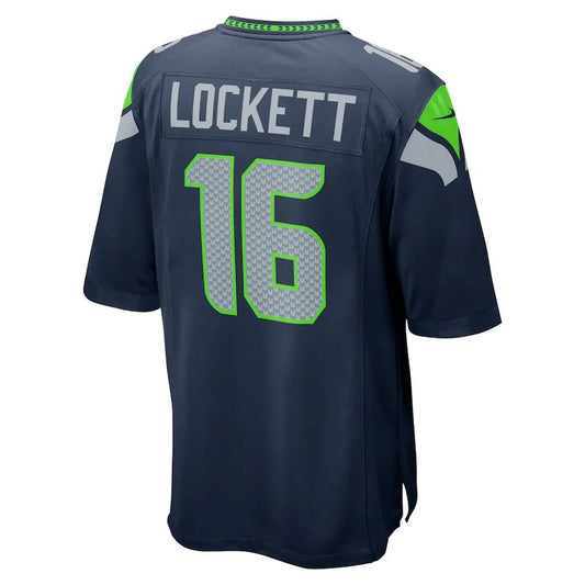 S.Seahawks #16 Tyler Lockett College Navy Game Team Jersey Stitched American Football Jerseys - Main View