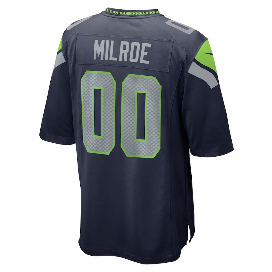 S.Seahawks #00 Jalen Milroe College Navy 2025 Draft Game Stitched American Football Jerseys - Main View
