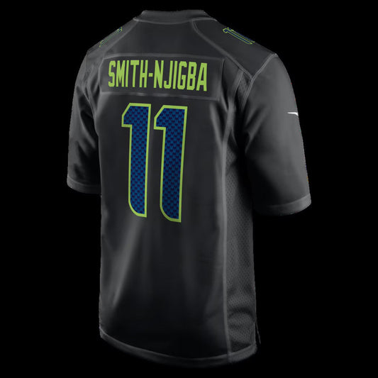S.Seahawks #11 Jaxon Smith-Njigba Black Fashion Game Stitched American Football Jerseys - Main View