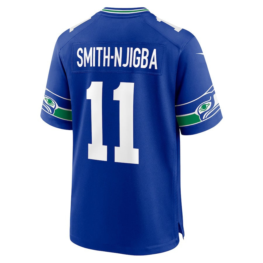 S.Seahawks #11 Jaxon Smith-Njigba Royal Alternate 2 50th Season Game Stitched American Football Jerseys - Main View
