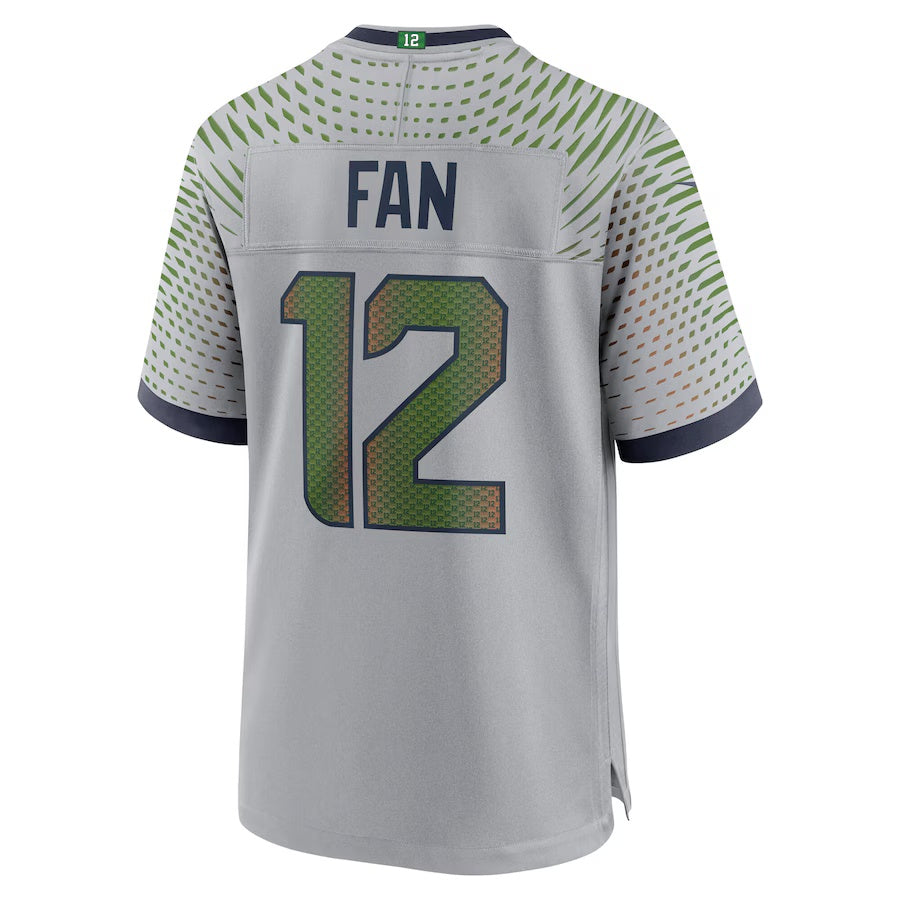 S.Seahawks #12s 2025 Rivalries Collection Game Jersey - Wolf Gray Stitched American Football Jerseys - Main View