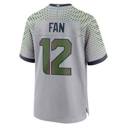 S.Seahawks #12s 2025 Rivalries Collection Game Jersey - Wolf Gray Stitched American Football Jerseys - Main View