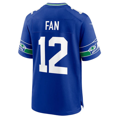 S.Seahawks #12s Royal Throwback Player Game Stitched American Football Jerseys - Main View