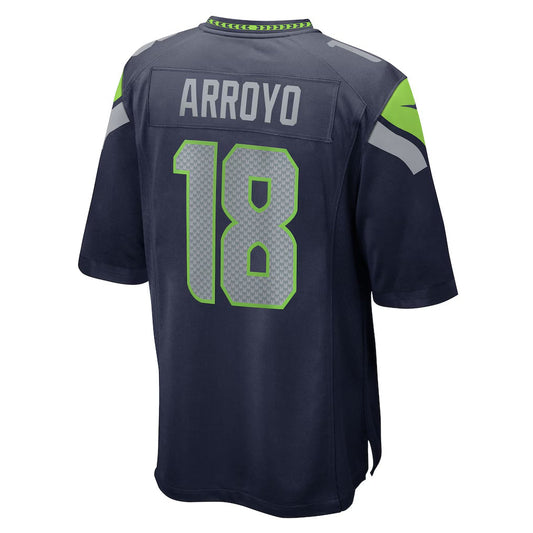 S.Seahawks #18 Elijah Arroyo College Navy Team Game Stitched American Football Jerseys - Main View