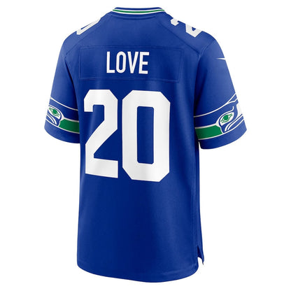 S.Seahawks #20 Julian Love Royal Throwback Player Game Stitched American Football Jerseys - Main View