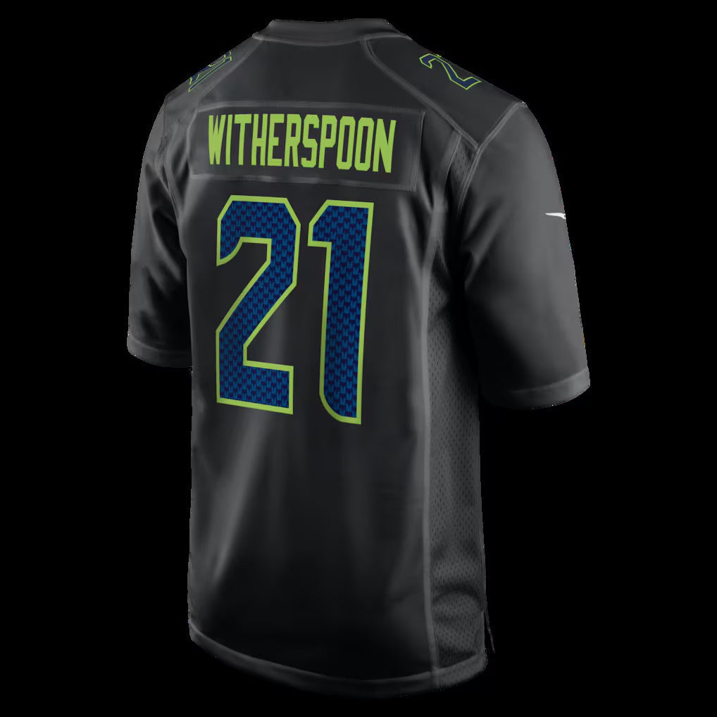S.Seahawks #21 Devon Witherspoon Black Fashion Game Stitched American Football Jerseys - Main View