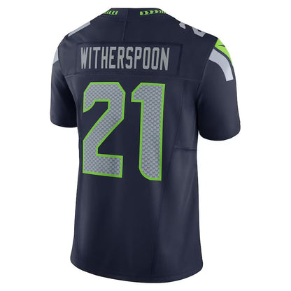 S.Seahawks #21 Devon Witherspoon College Navy Team 50th Season Vapor F.U.S.E. Limited American Football Jerseys - Main View