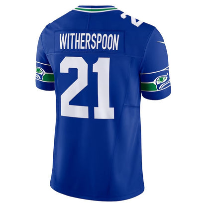 S.Seahawks #21 Devon Witherspoon Royal 50th Season Vapor F.U.S.E. Limited American Football Jerseys - Main View