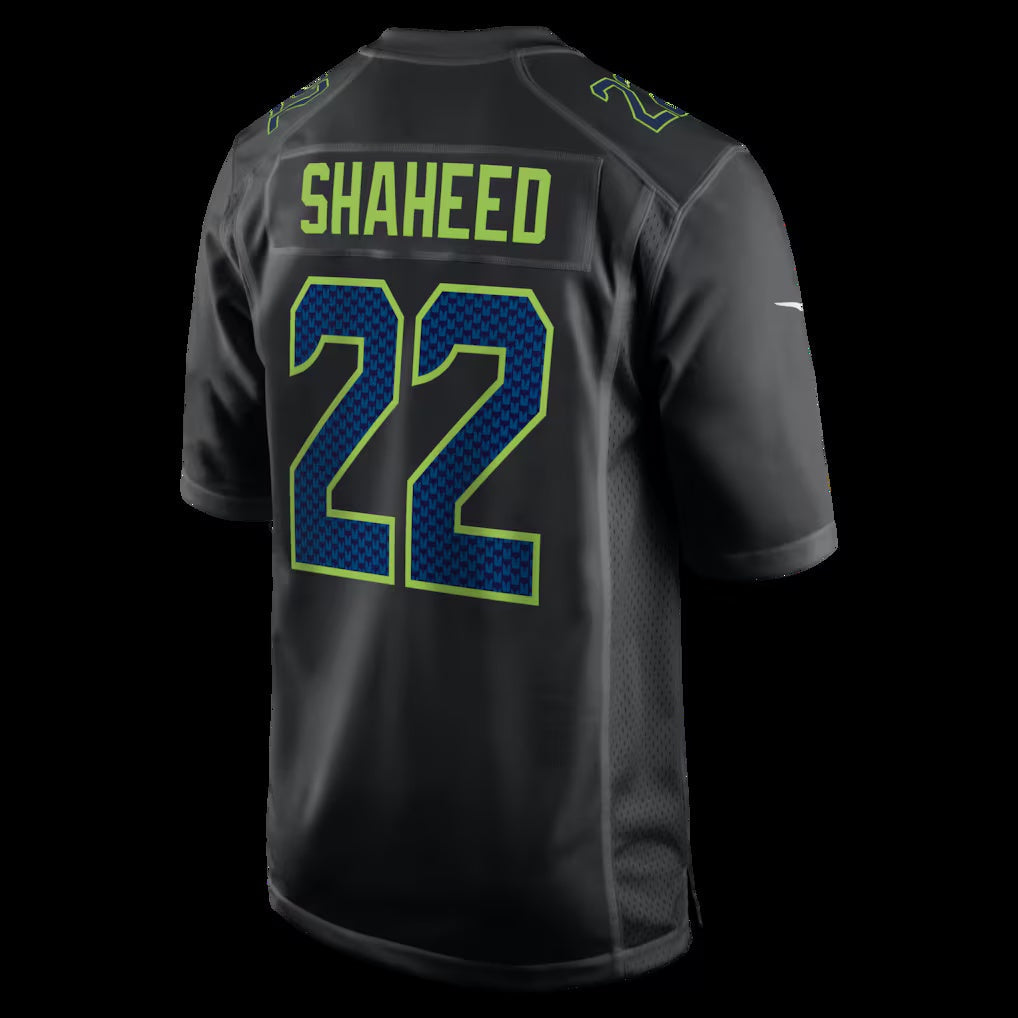 S.Seahawks #22 Rashid Shaheed Black Fashion Game Stitched American Football Jerseys - Main View