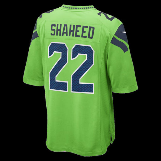 S.Seahawks #22 Rashid Shaheed Neon Green Alternate 2 Game Stitched American Football Jerseys - Main View