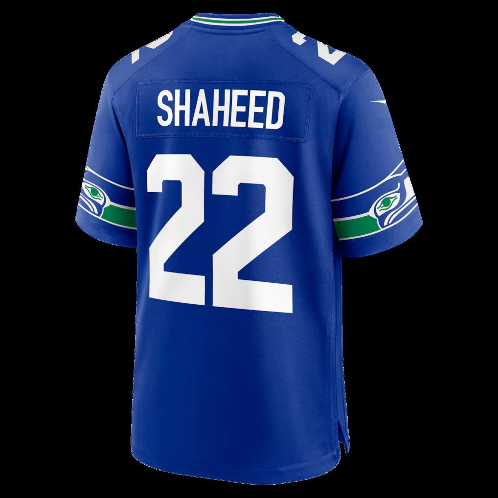 S.Seahawks #22 Rashid Shaheed Royal Alternate Game Stitched American Football Jerseys - Main View