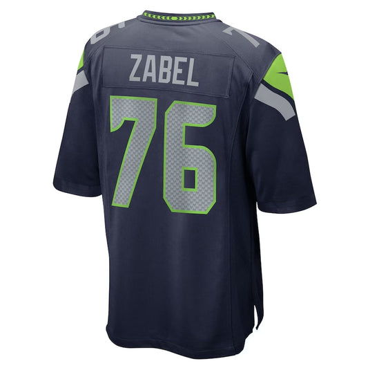 S.Seahawks #76 Grey Zabel College Navy Team Game Stitched American Football Jerseys - Main View