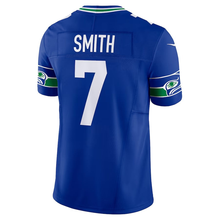 S.Seahawks #7 Geno Smith Royal Alternate Vapor F.U.S.E. Limited Stitched American Football Jerseys - Main View