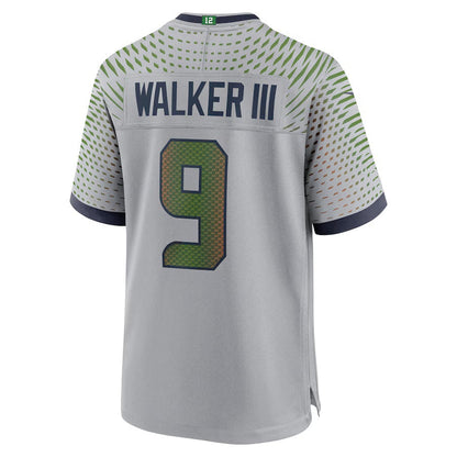 S.Seahawks #9 Kenneth Walker III 2025 Rivalries Collection Game Jersey - Wolf Gray Stitched American Football Jerseys - Main View