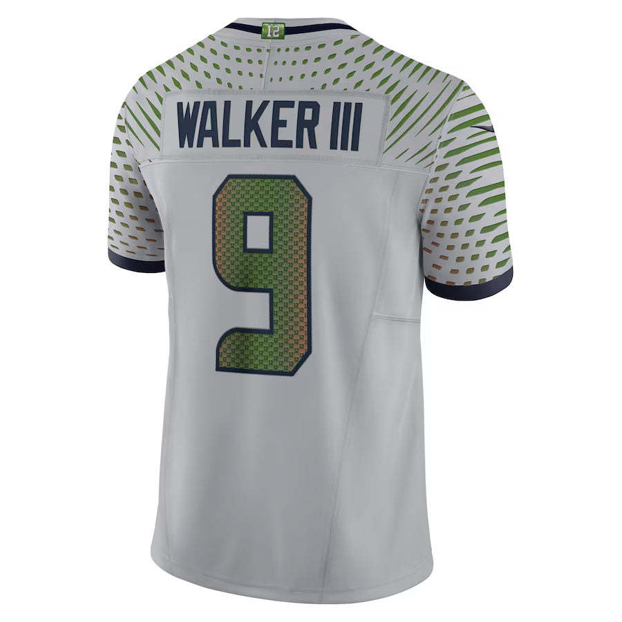 S.Seahawks #9 Kenneth Walker III 2025 Rivalries Collection Limited Jersey - Wolf Gray Stitched American Football Jerseys - Main View