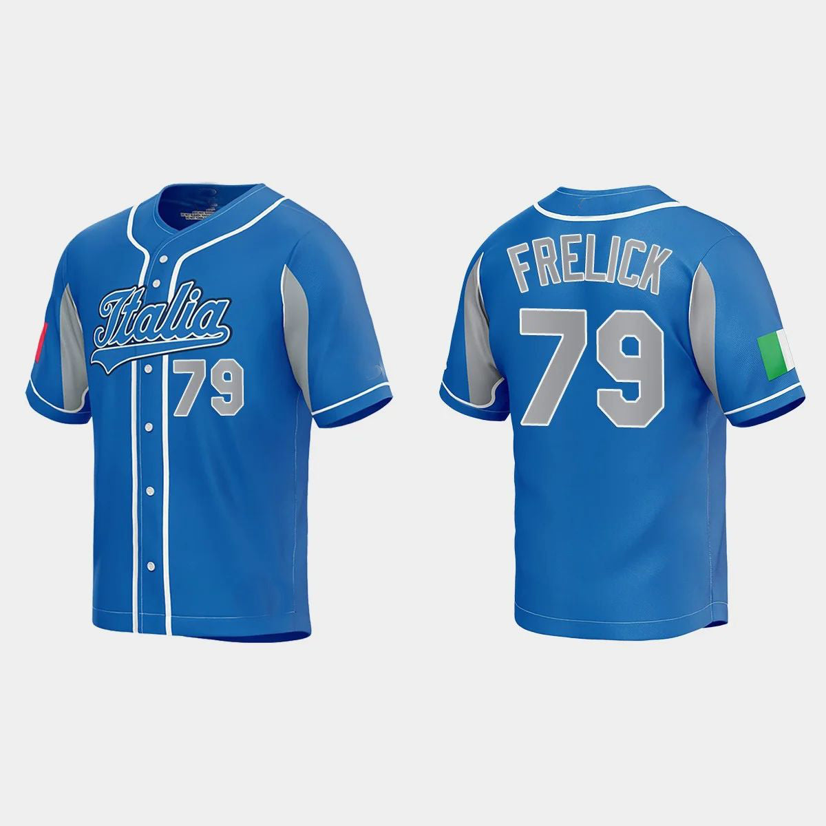#79 SAL FRELICK ITALY BASEBALL 2023 WORLD BASEBALL CLASSIC JERSEY ¨C ROYAL Stitches Baseball Jerseys - Main View