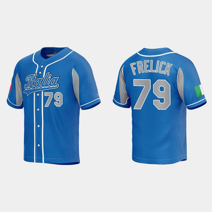 #79 SAL FRELICK ITALY BASEBALL 2023 WORLD BASEBALL CLASSIC JERSEY ¨C ROYAL Stitches Baseball Jerseys - Main View