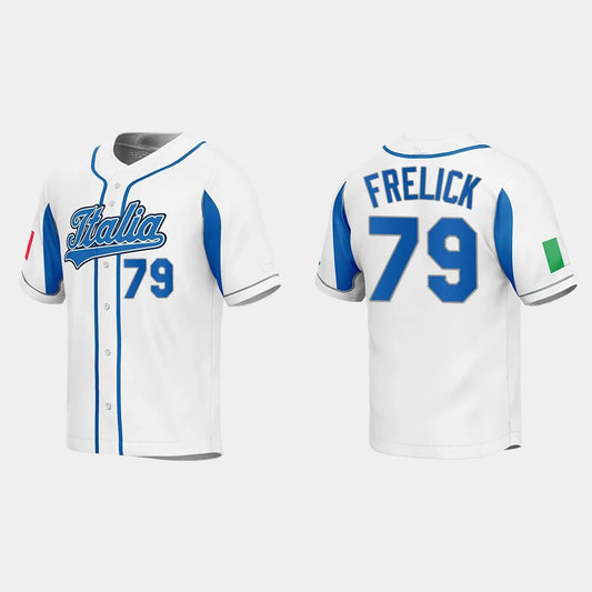 #79 SAL FRELICK ITALY BASEBALL 2023 WORLD BASEBALL CLASSIC JERSEY ¨C ROYAL Stitches Baseball Jerseys - Main View