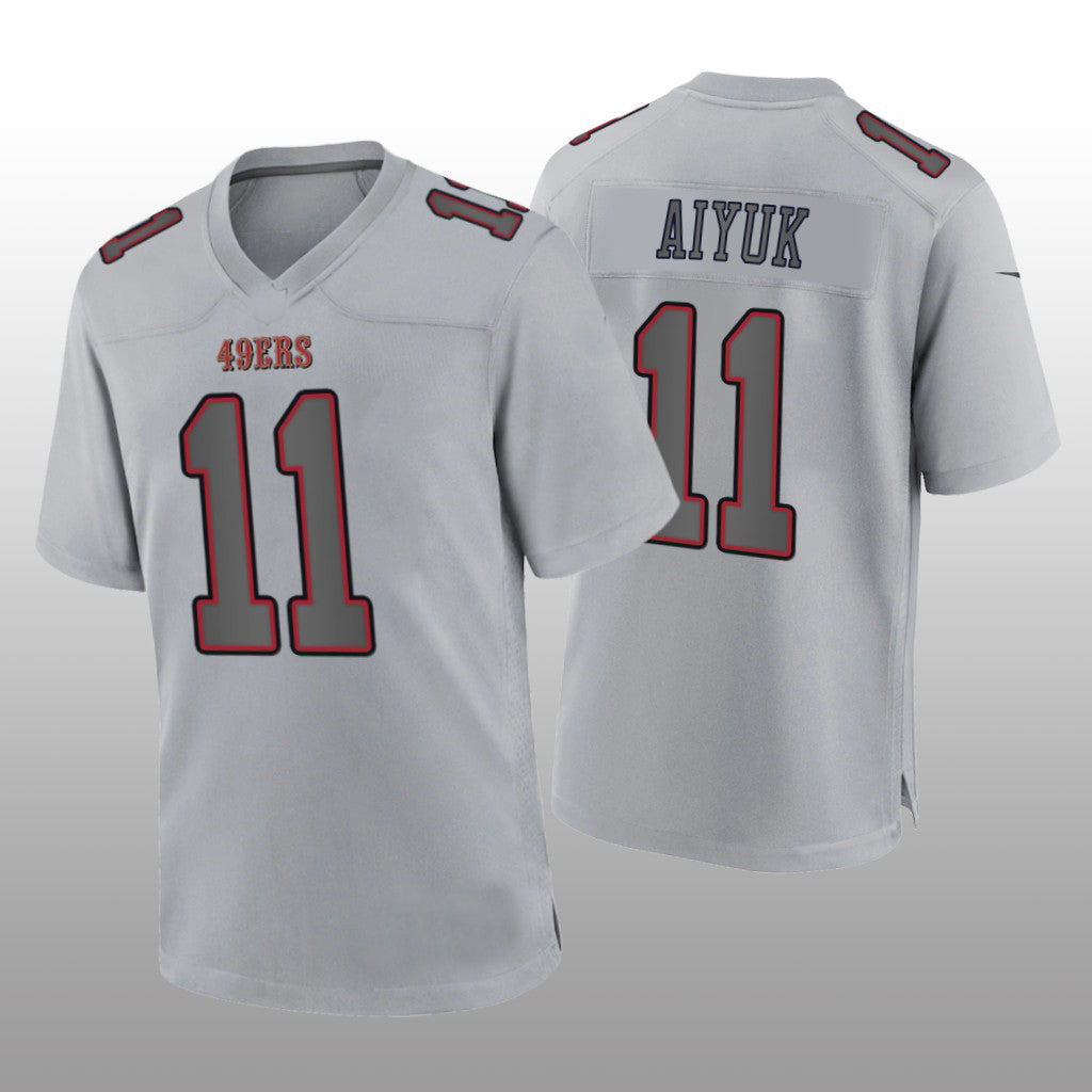 SF.49ers #11 Brandon Aiyuk Gray Atmosphere Game Jersey Stitched American Football Jersey - Main View