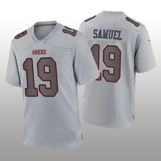 SF.49ers #19 Deebo Samuel Gray Atmosphere Game Jersey Stitched American Football Jersey - Main View