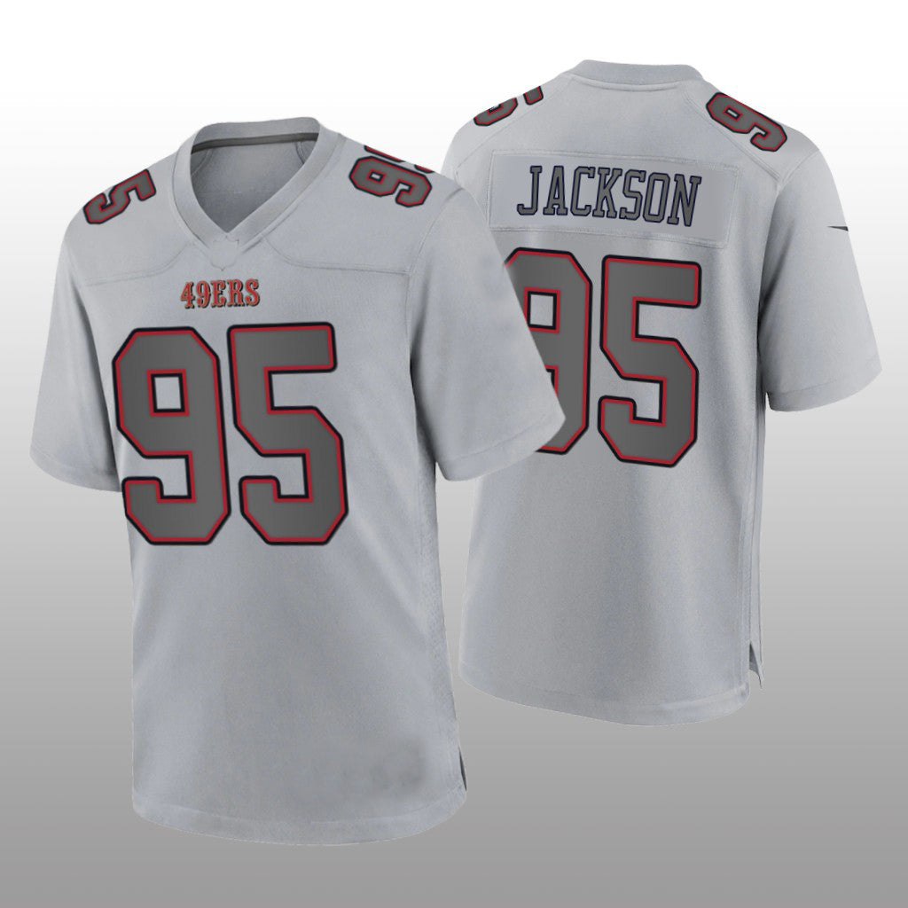 SF. 49ers #95 Drake Jackson Gray Atmosphere Game Jersey Stitched American Football Jersey - Main View