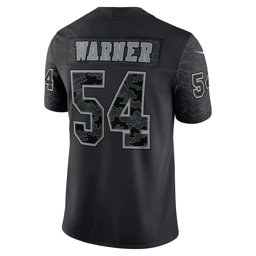 SF.49ers #54 Fred Warner Fred Warner Black RFLCTV Limited Jersey Stitched American Football Jersey - Main View