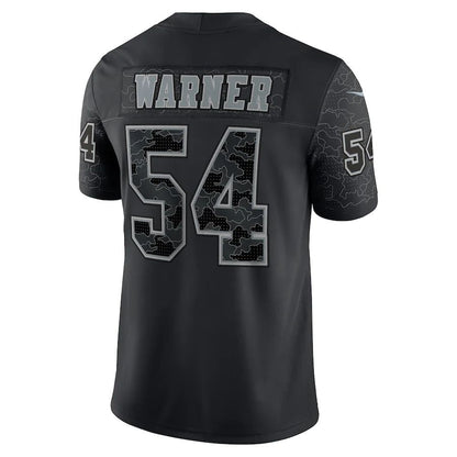 SF.49ers #54 Fred Warner Fred Warner Black RFLCTV Limited Jersey Stitched American Football Jersey - Main View