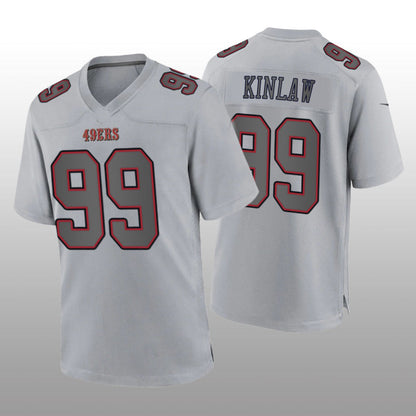 SF.49ers #99 Javon Kinlaw Gray Atmosphere Game Jersey Stitched American Football Jersey - Main View