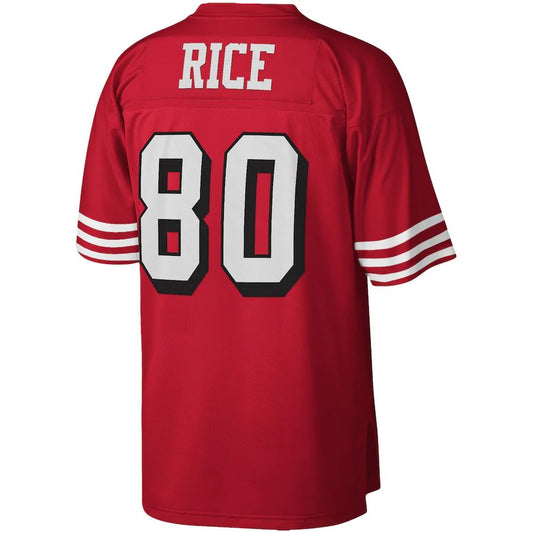 SF.49ers #80 Jerry Rice Mitchell & Ness Scarlet 1994 Legacy Replica Jersey Stitched American Football Jersey - Main View