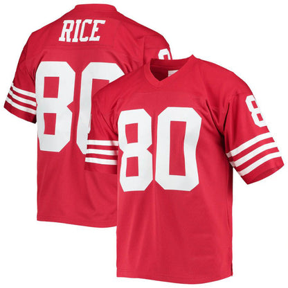 SF. 49ers #80 Jerry Rice Mitchell & Ness Scarlet Legacy Replica Jersey Stitched American Football Jersey - Main View