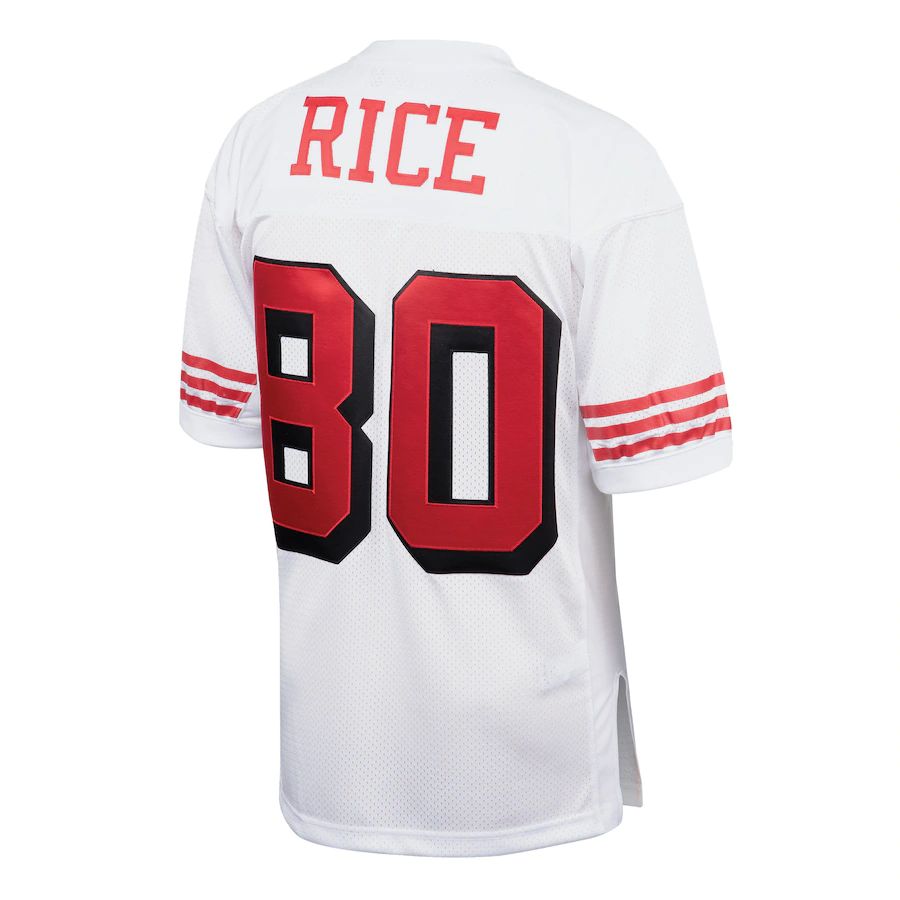 SF. 49ers #80 Jerry Rice Mitchell & Ness White 1994 Authentic Throwback Retired Player Jersey Stitched American Football Jersey - Main View