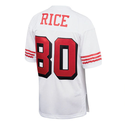 SF. 49ers #80 Jerry Rice Mitchell & Ness White 1994 Authentic Throwback Retired Player Jersey Stitched American Football Jersey - Main View