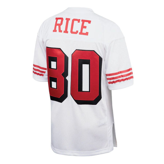 SF. 49ers #80 Jerry Rice Mitchell & Ness White 1994 Authentic Throwback Retired Player Jersey Stitched American Football Jersey - Main View