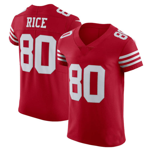 SF.49ers #80 Jerry Rice Scarlet Vapor Elite Retired Player Jersey Stitched American Football Jersey - Main View