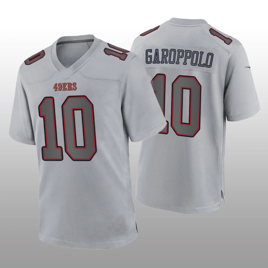 SF.49ers #10 Jimmy Garoppolo Gray Atmosphere Game Jersey Stitched American Football Jersey - Main View