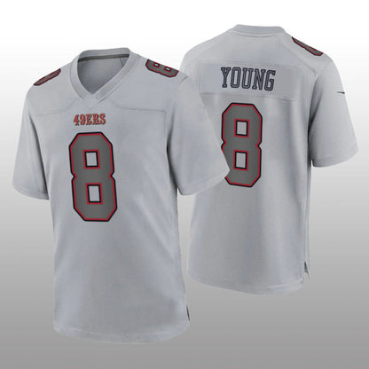 SF.49ers #8 Steve Young Gray Atmosphere Game Retired Player Jersey Stitched American Football Jersey - Main View