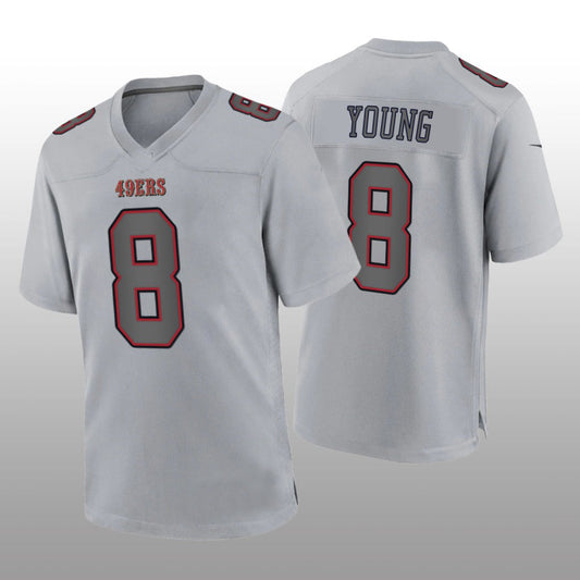 SF.49ers #8 Steve Young Gray Atmosphere Game Retired Player Jersey Stitched American Football Jersey - Main View