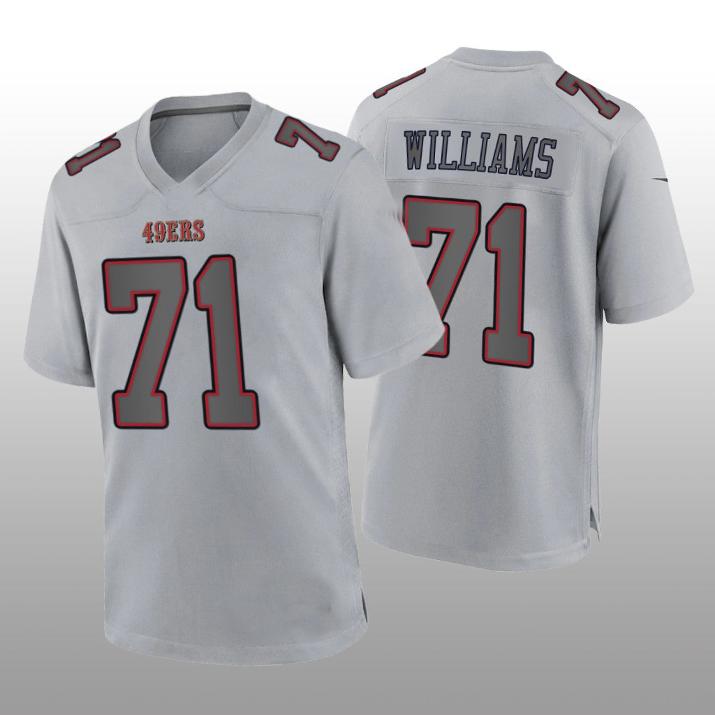 SF.49ers #71 Trent Williams Gray Atmosphere Game Jersey Stitched American Football Jersey - Main View