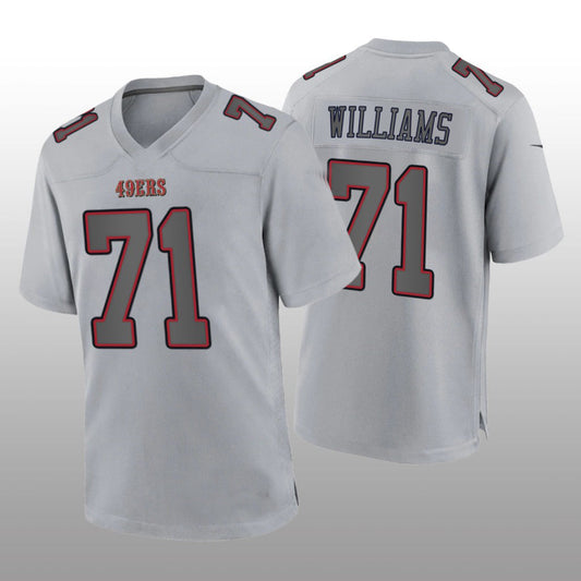SF.49ers #71 Trent Williams Gray Atmosphere Game Jersey Stitched American Football Jersey - Main View