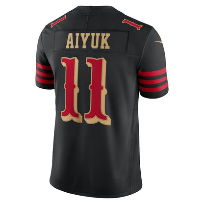 SF.49ers #11 Brandon Aiyuk 2025 Rivalries Collection Limited Jersey - Black Stitched American Football Jerseys - Main View
