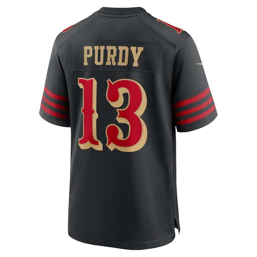 SF.49ers #13 Brock Purdy 2025 Rivalries Collection Game Jersey - Black Stitched American Football Jerseys - Main View
