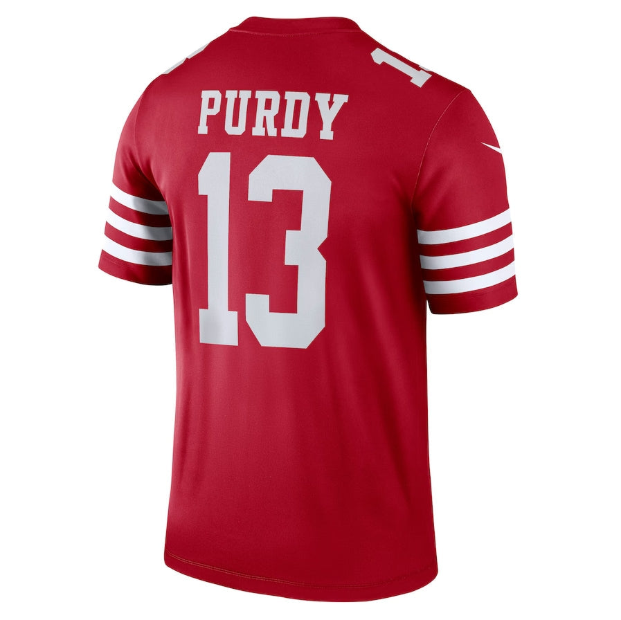 SF.49ers #13 Brock Purdy Scarlet Team Legend Stitched American Football Jerseys - Main View