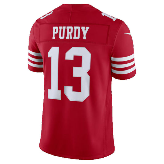 SF.49ers #13 Brock Purdy Scarlet Team Vapor F.U.S.E. Stitched Limited Football Jersey - Main View