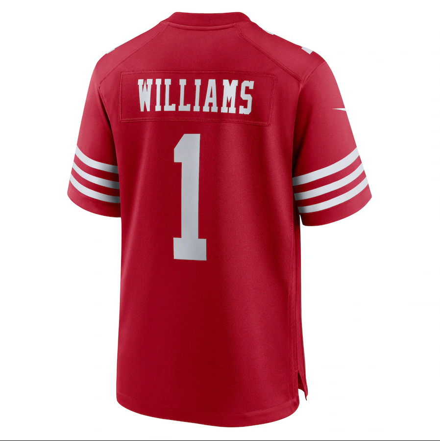 SF.49ers #1 Mykel Williams Scarlet 2025 Draft First Round Pick Game Stitched American Football Jerseys - Main View
