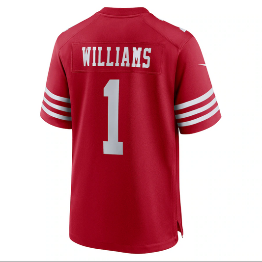 SF.49ers #1 Mykel Williams Scarlet 2025 Draft First Round Pick Game Stitched American Football Jerseys - Main View