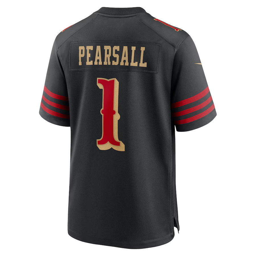 SF.49ers #1 Ricky Pearsall 2025 Rivalries Collection Game Jersey - Black Stitched American Football Jerseys - Main View