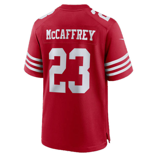 SF.49ers #23 Christian McCaffrey Scarlet 80th Anniversary Game Football Jersey - Main View