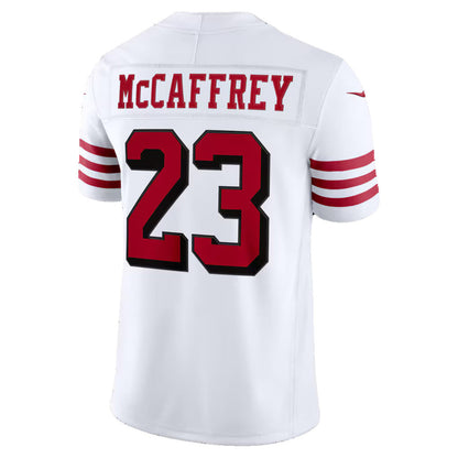 SF.49ers #23 Christian McCaffrey White Alternate Vapor F.U.S.E. Stitched Limited Football Jersey - Main View